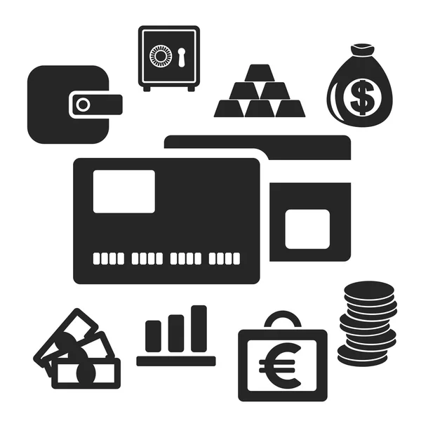 Conjunto de iconos del logotipo del vector de negocio y dinero — Vector de stock