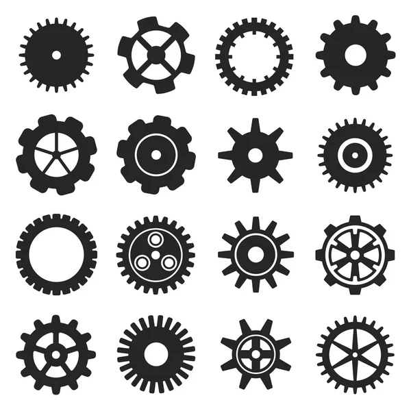 Gears vormen vector set. — Stockvector