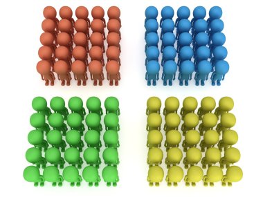 Beyaz insanlar kürsüye geniş bir grup