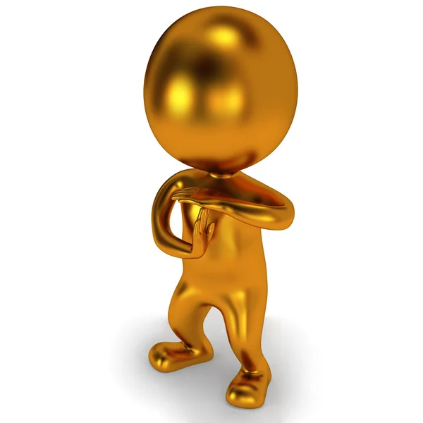 Gold cute man show time out gesture — Stock Photo, Image