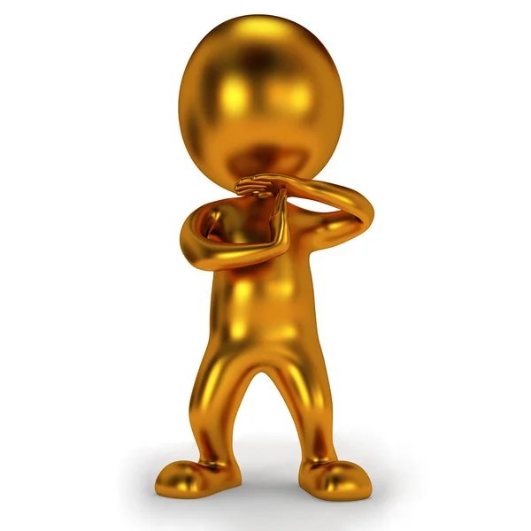 Gold cute man show time out gesture — Stock Photo, Image