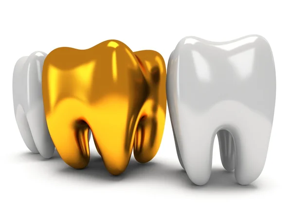 Gold and healthy teeth — Stock Photo, Image