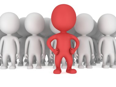 Bir kalabalık önce cesur kırmızı lider