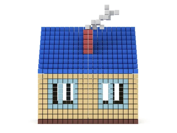 House made by cube blocks — Stock Photo, Image