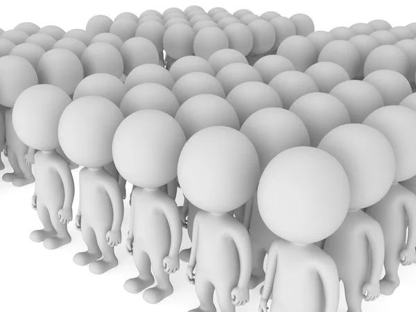 En stora grupper av människor stå på vit — Stockfoto