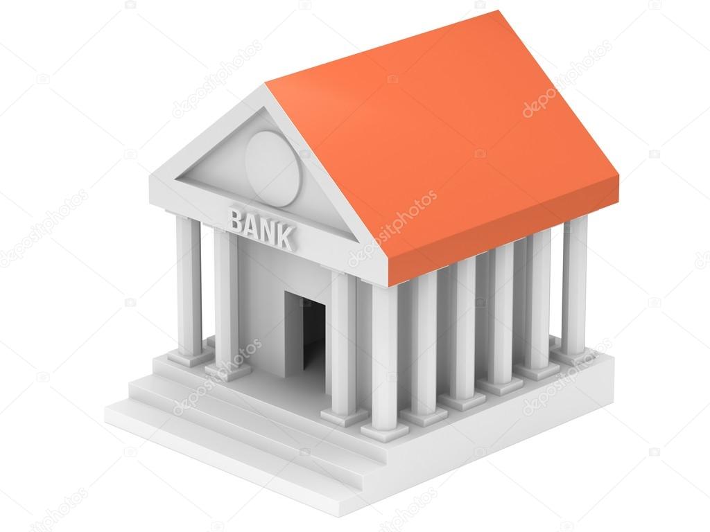 Bank building 3d icon