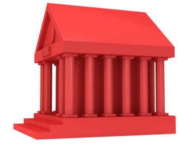 Kırmızı Banka Binası 3d simgesi