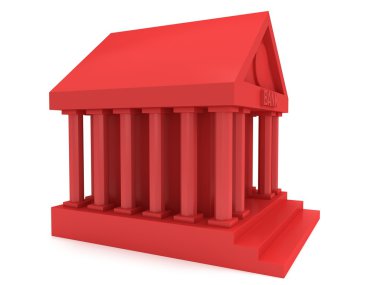 Kırmızı Banka Binası 3d simgesi