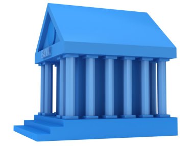 Mavi Banka Binası 3d simgesi
