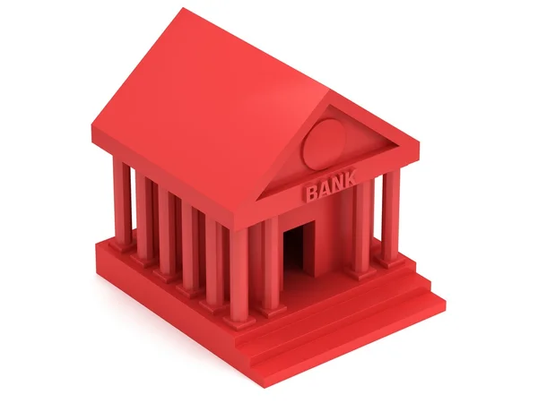 Red Bank building 3d icon — Stock Photo, Image