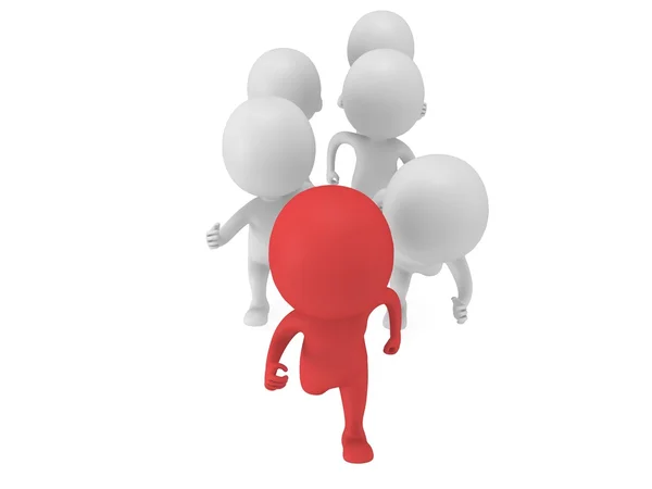 Red man lead the way. Sport illustration. — Stock Photo, Image