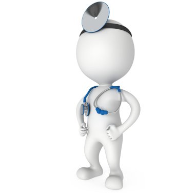 Doktor stetoskop ve ayna.