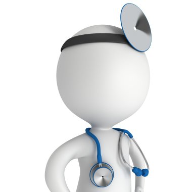 Doktor stetoskop ve ayna.