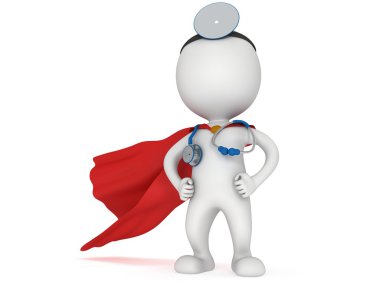 Süper Doktor stetoskop ve ayna ile.