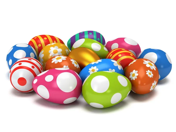 Unieke gouden ei onder Easter Eggs — Stockfoto