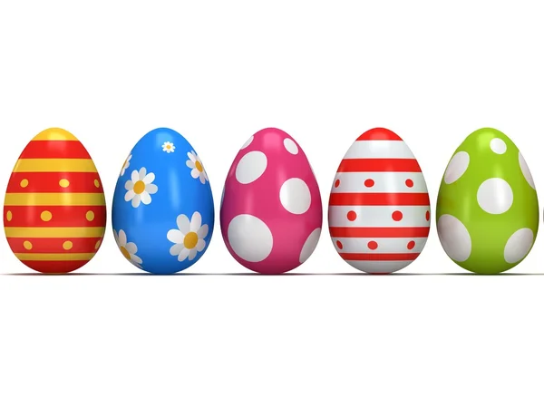 Fila de huevos de Pascua en blanco —  Fotos de Stock