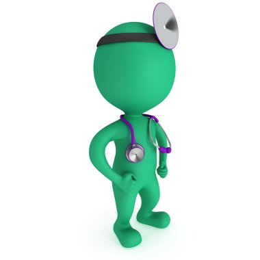 Doktor stetoskop ve ayna.