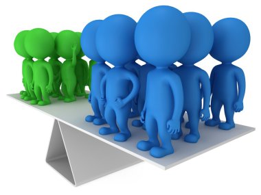 İki grup insan arasında mükemmel denge