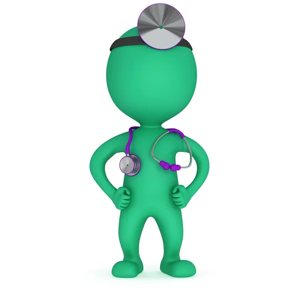 Doctor with a stethoscope and mirror. — Stock Photo, Image