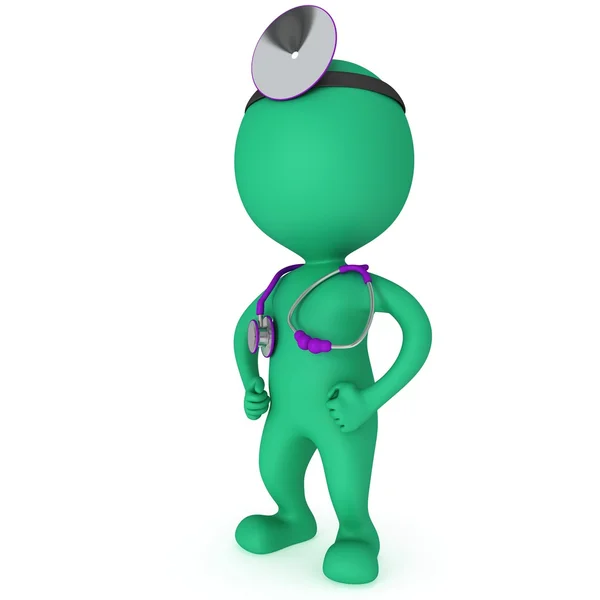 Doctor with a stethoscope and mirror. — Stock Photo, Image