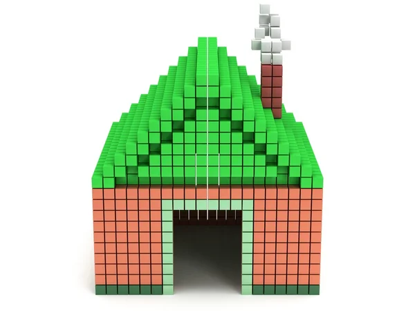 Σπίτι γίνεται από voxels — Φωτογραφία Αρχείου