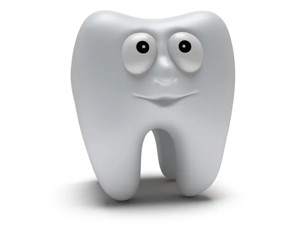 Χαριτωμένο υγιές δόντι με αστείο πρόσωπο — Φωτογραφία Αρχείου