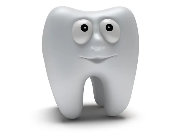 Cute healthy tooth with funny face — Stock Photo, Image