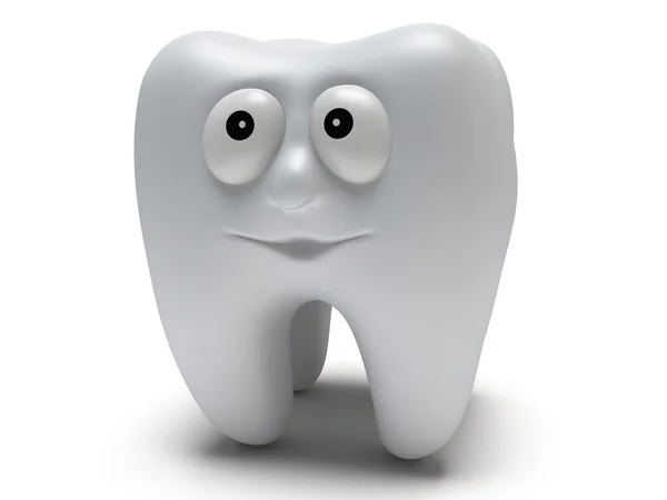 Cute healthy tooth with funny face — Stock Photo, Image