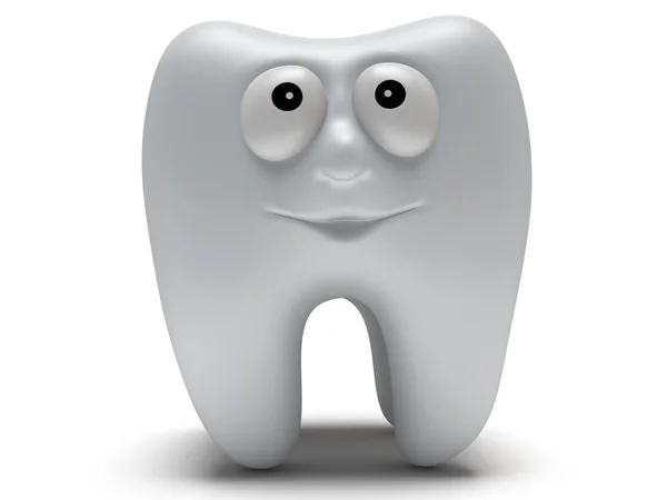 Ładny zdrowy ząb z Zabawna buzia — Zdjęcie stockowe