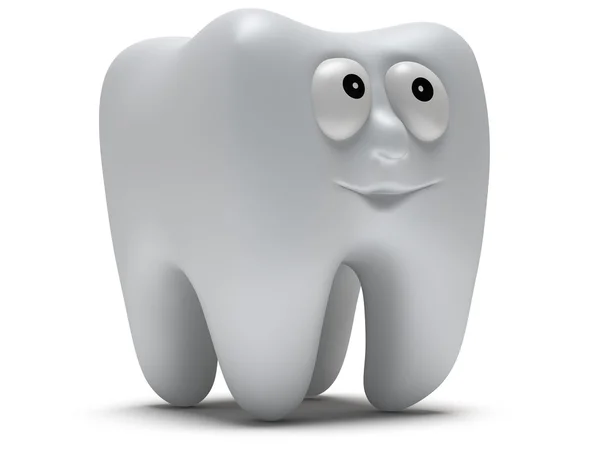 Cute healthy tooth with funny face — Stock Photo, Image