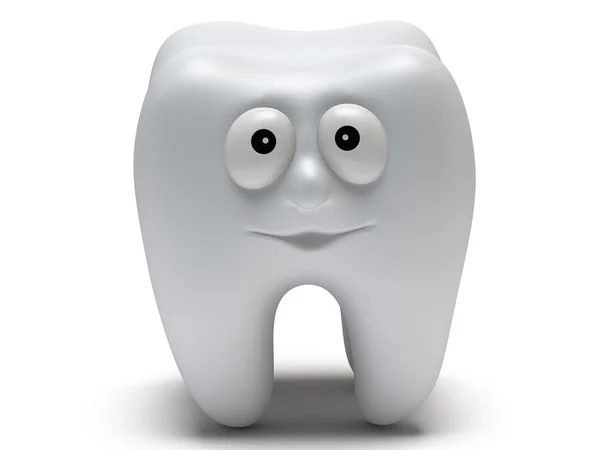 Ładny zdrowy ząb z Zabawna buzia — Zdjęcie stockowe