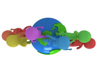 Dünya çapında çalışan küçük renkli insanları