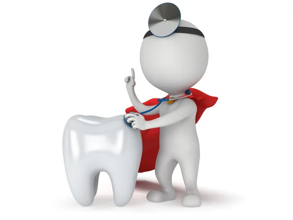 Superhero Doctor checkup healthy tooth — Stock Photo, Image