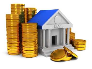 Banka altın sikke ile bina