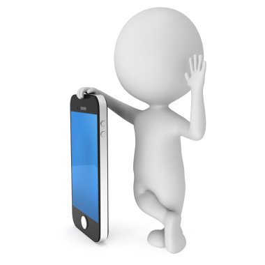 3D beyazlar ile smartphone.