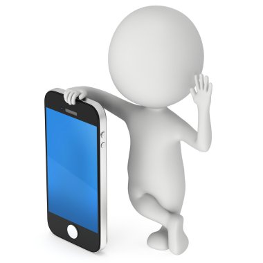 3D beyazlar ile smartphone.