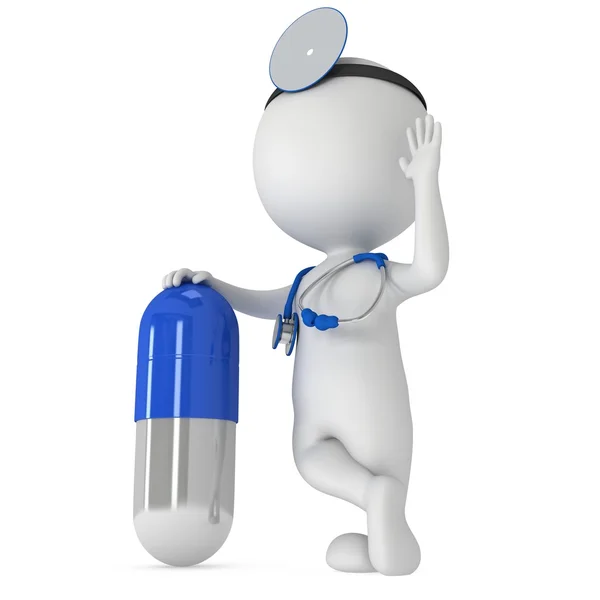 Doctor stand with pill — Stock Photo, Image