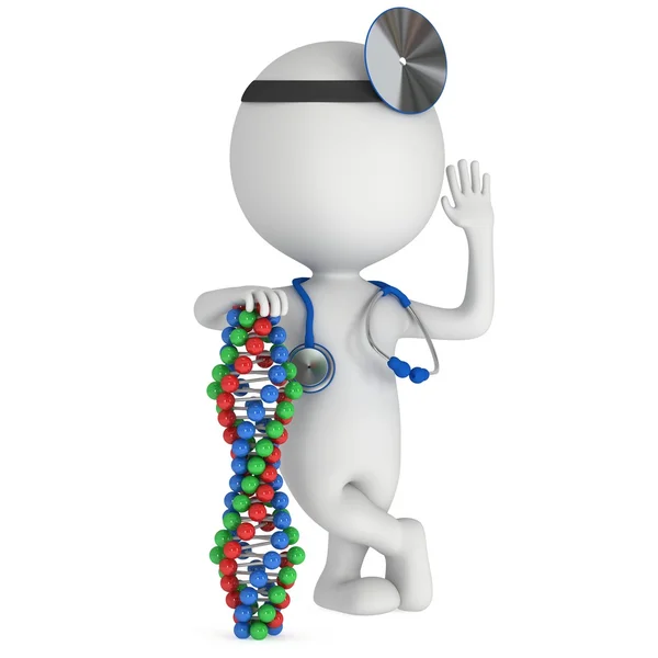 Medico con catena del DNA — Foto Stock