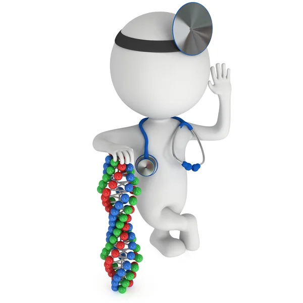 Doctor with DNA chain — Stock Photo, Image