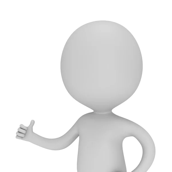 3D man showing thumbs up — Stock Photo, Image