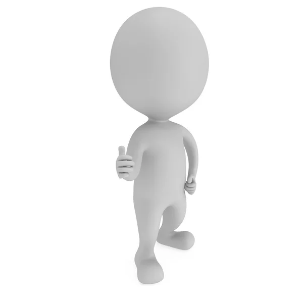 3D man showing thumbs up — Stock Photo, Image