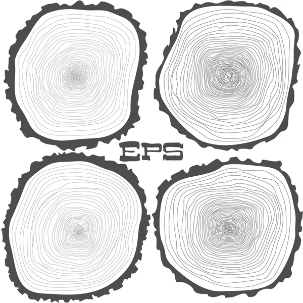 Ağaç halkaları arka plan ve ağaç gövdesi kesmek testere vektör — Stok Vektör