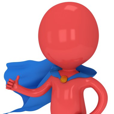 Mavi pelerini ile cesur süper kahraman