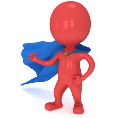 Mavi pelerini ile cesur süper kahraman