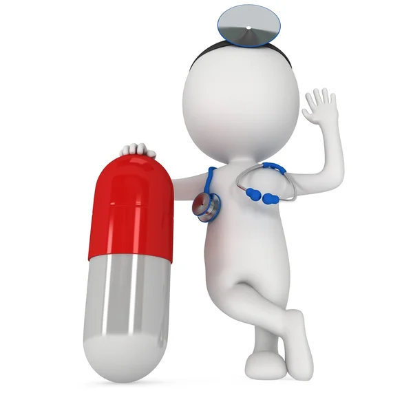 Doc y la cápsula de la píldora saludo —  Fotos de Stock