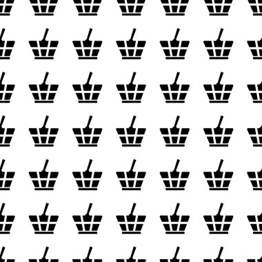 Shopping cart seamless pattern. Vector