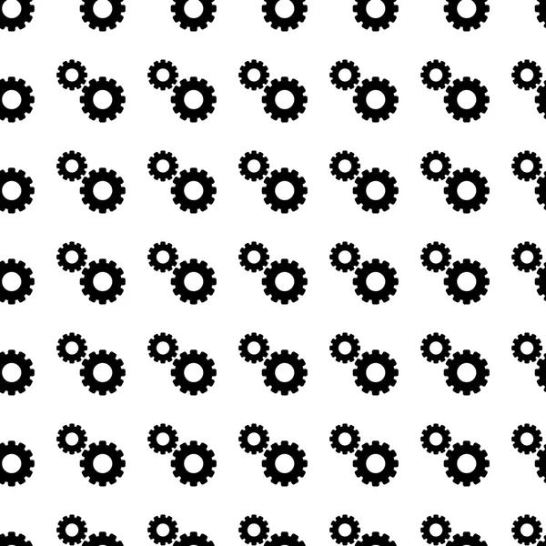 Two gears seamless pattern. Vector — Stock Vector