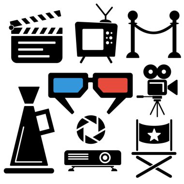 Cinema web and mobile logo icons