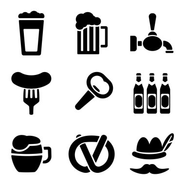 Beer web and mobile logo icons collection