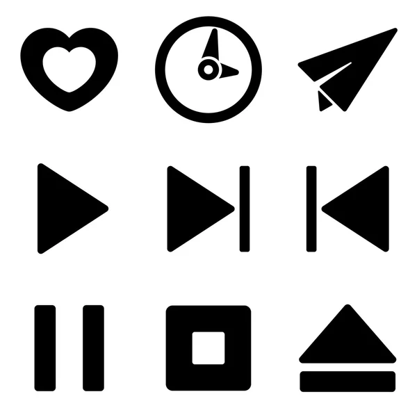 Media player web and mobile logo icons collection — ストックベクタ